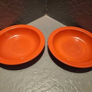 Dallas Ware Coral Melamine Texas Ware Soup Salad Bowls Set of 2